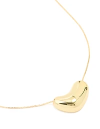 Gold Plated Brass Molten Pebble Pendant Necklace
