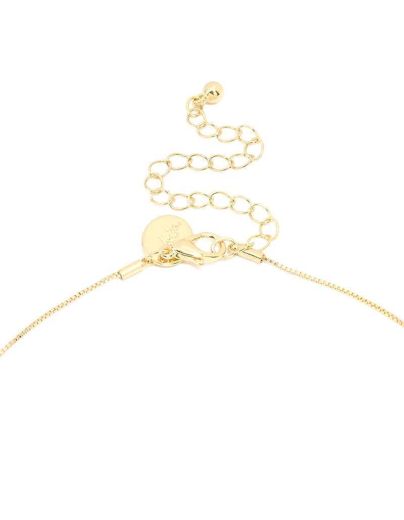 Gold Plated Brass Molten Pebble Pendant Necklace