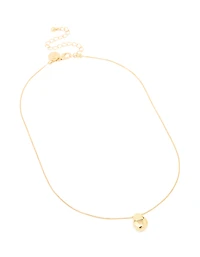 Gold Plated Brass Teardrop Pendant Necklace