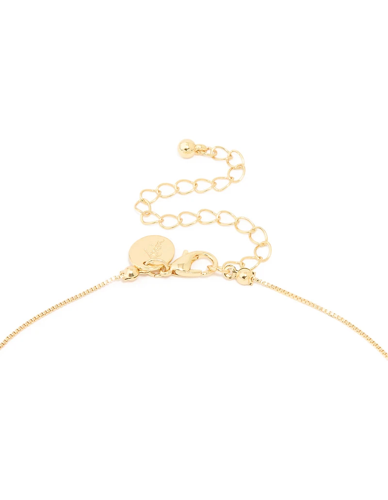 Gold Plated Brass Teardrop Pendant Necklace