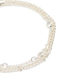 Silver Plated Cubic Zirconia Layered Bracelet