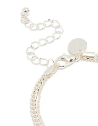 Silver Plated Cubic Zirconia Layered Bracelet