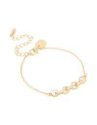Gold Plated Brass Cubic Zirconia Dainty Link Bracelet