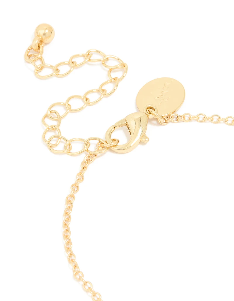 Gold Plated Brass Cubic Zirconia Dainty Link Bracelet