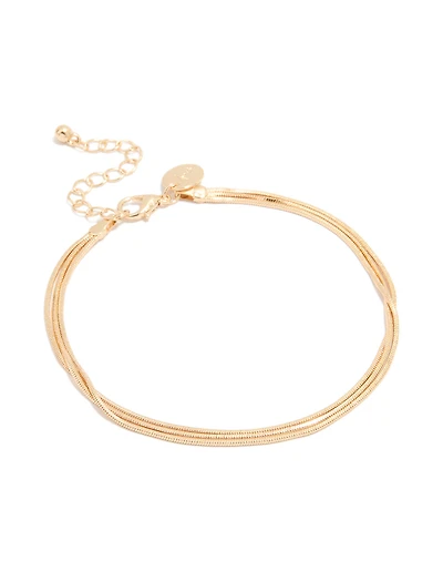 Gold Triple Layered Simple Anklet