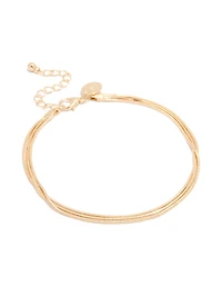 Gold Triple Layered Simple Anklet