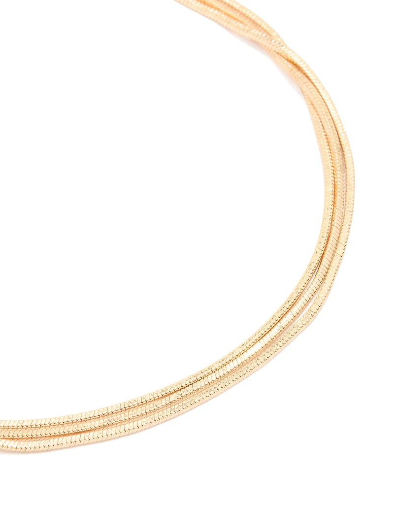 Gold Triple Layered Simple Anklet