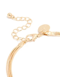Gold Triple Layered Simple Anklet