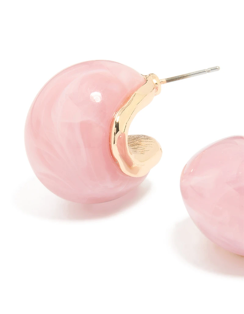 Boucles d’oreilles en acrylique rose à bulles à grands clous