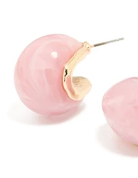 Boucles d’oreilles en acrylique rose à bulles à grands clous