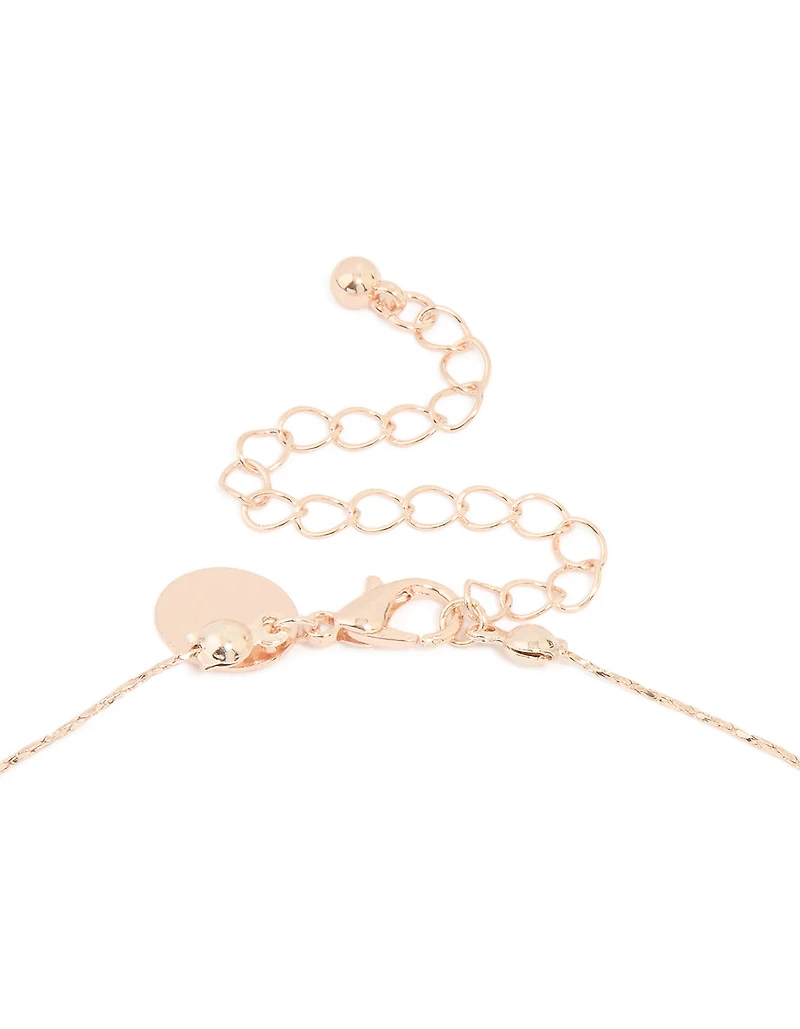 Rose Gold Molten Flower Y-Necklace