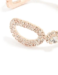 Rose Gold Diamante Open Wrist Cuff