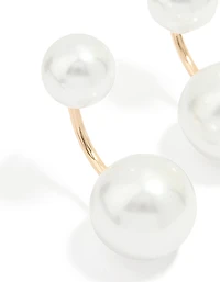 Gold Pearl Ear Jacket Earrings