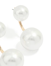 Gold Pearl Ear Jacket Earrings