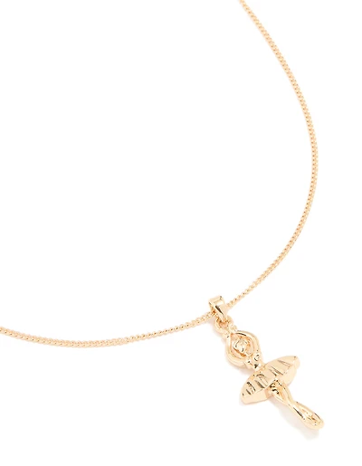 Collier pendentif ballerine en or