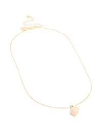 Gold Pink Dice Mini Pendant Necklace