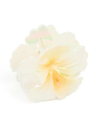 Pince à griffes d’hibiscus jaune perlée iridescente