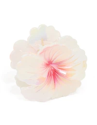 Pince à griffes en hibiscus rose nacré iridescent