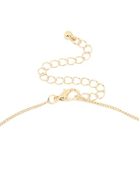 Gold Plated Cubic Zirconia Circle Letter A Pendant Necklace