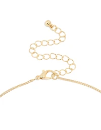 Gold Plated Cubic Zirconia Circle Letter C Pendant Necklace