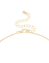 Gold Plated Cubic Zirconia Circle Letter J Pendant Necklace