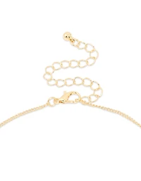 Gold Plated Cubic Zirconia Circle Letter L Pendant Necklace