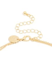Gold Plated Cubic Zirconia Cross Letter J Layered Necklace