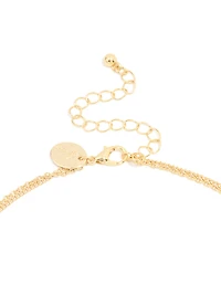 Gold Plated Cubic Zirconia Cross Letter K Layered Necklace