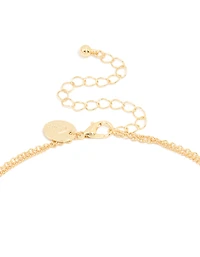 Gold Plated Cubic Zirconia Cross Letter L Layered Necklace
