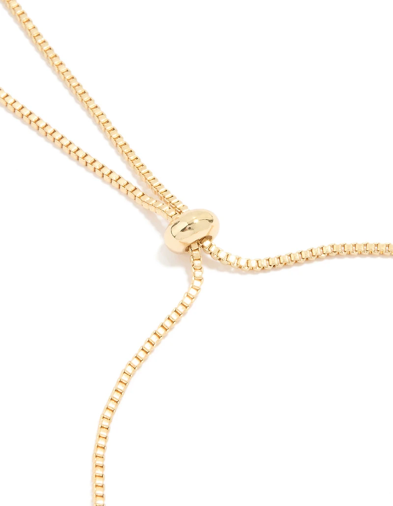 Gold Plated Bubble Letter A Toggle Bracelet