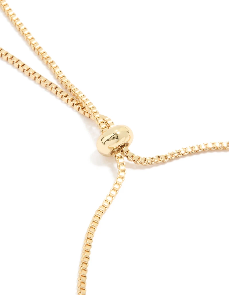 Gold Plated Bubble Letter J Toggle Bracelet
