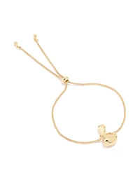 Gold Plated Bubble Letter L Toggle Bracelet