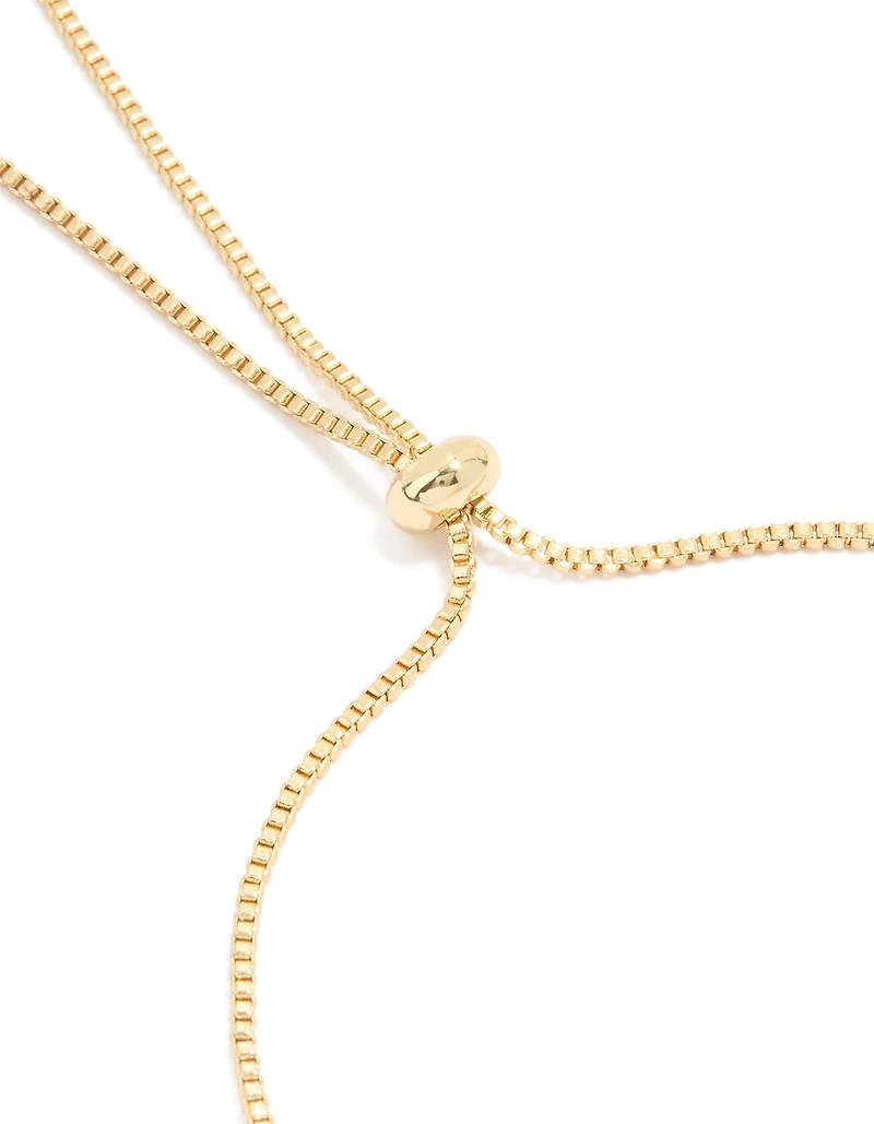 Gold Plated Bubble Letter M Toggle Bracelet