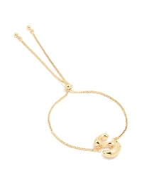 Gold Plated Bubble Letter S Toggle Bracelet