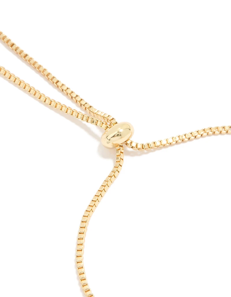 Gold Plated Bubble Letter S Toggle Bracelet