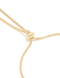 Gold Plated Bubble Letter S Toggle Bracelet