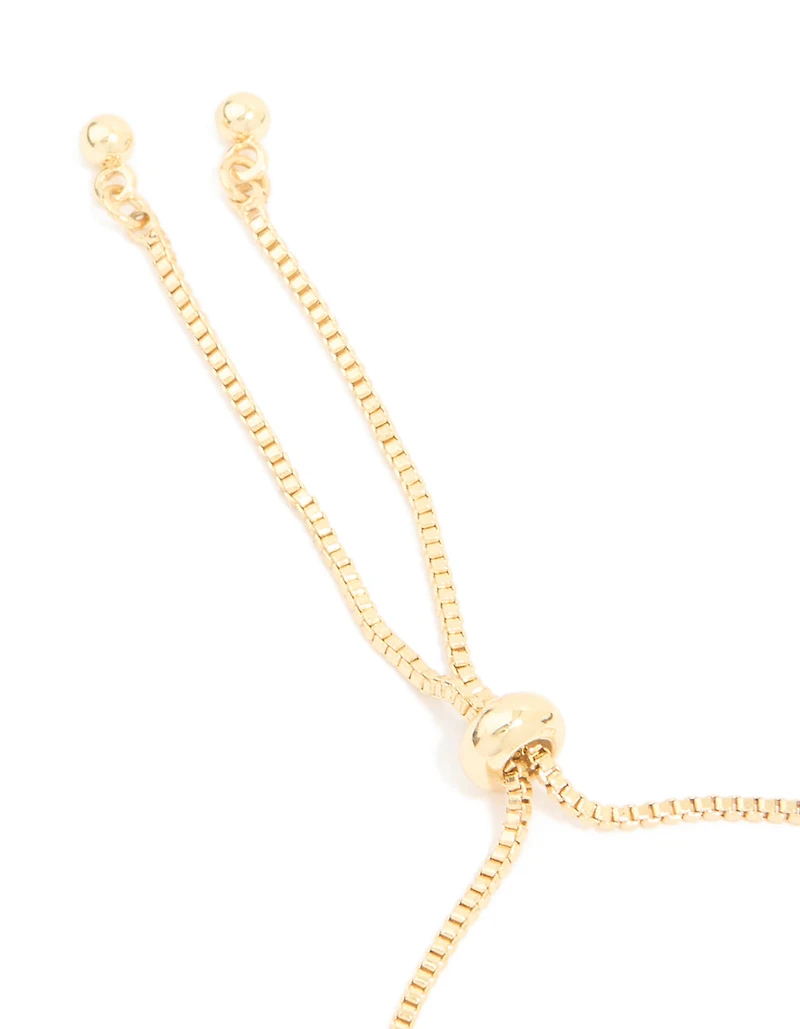 Gold Plated Bubble Letter K Toggle Bracelet