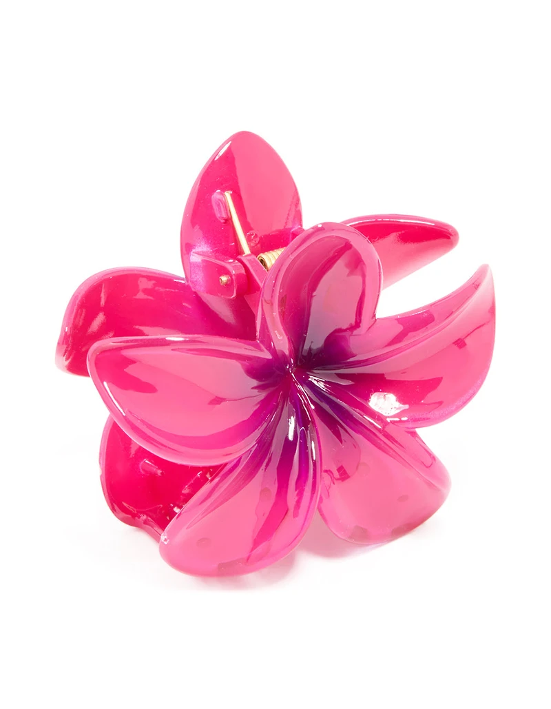 Pink Ombre Frangipani Claw Clip