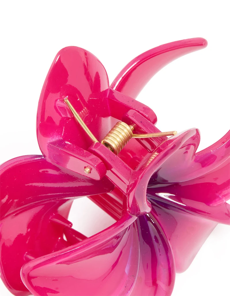 Pink Ombre Frangipani Claw Clip