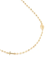 Gold Plated Ball Chain Mary Cross Necklace