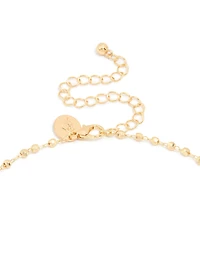 Gold Plated Ball Chain Mary Cross Necklace