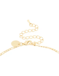Gold Plated Red Beaded Cross Mary Lariat Necklace