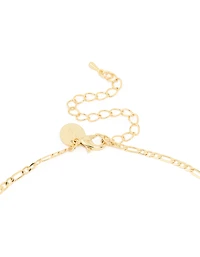 Gold Plated Green Beaded Lariat Cross Necklace