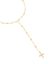 Gold Textured Cross Necklace