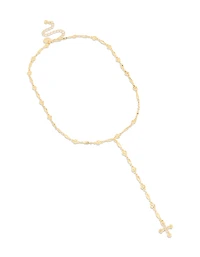 Gold Textured Cross Necklace