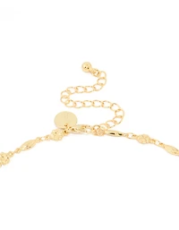 Gold Textured Cross Necklace