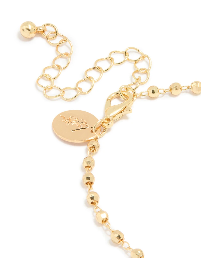 Bracelet croix en chaîne de boule plaquée or & Mary