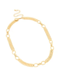 Gold Plated Chunky Oval Curb Link Necklace