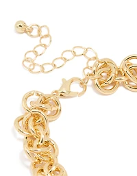 Gold Plated Chunky Interwoven Link Bracelet