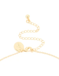 Gold Plated Cubic Zirconia & Pearl Pendant Necklace